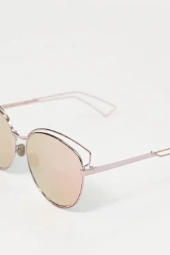 Silver-tone metal and rose-tinted polycarbonate DiorSideral 2 cat-eye sunglasses