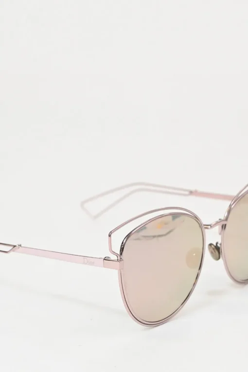 Silver-tone metal and rose-tinted polycarbonate DiorSideral 2 cat-eye sunglasses