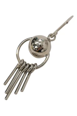 Silver-tone metal drop earrings