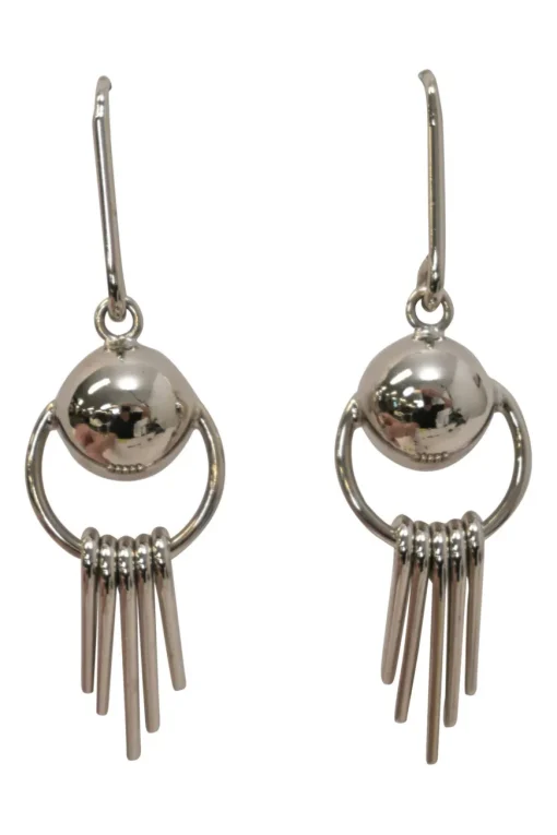 Silver-tone metal drop earrings
