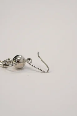 Silver-tone metal drop earrings