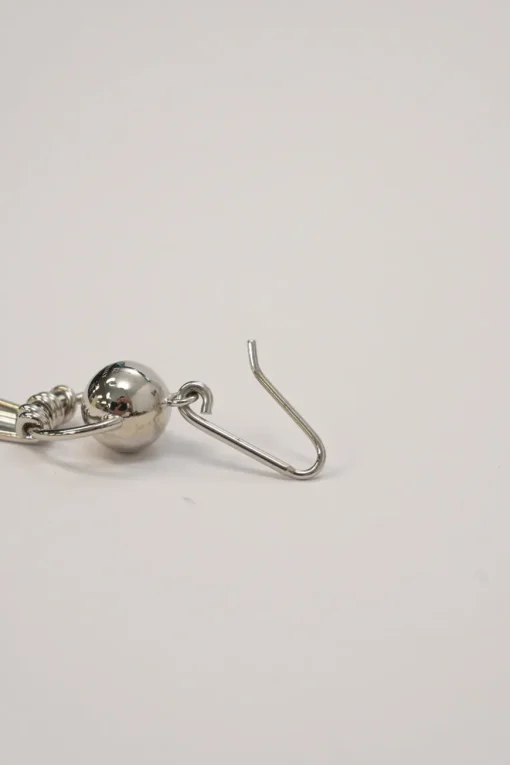 Silver-tone metal drop earrings