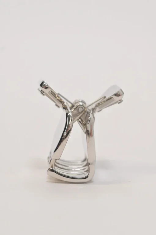 Silver-tone metal logo plaque claw hair clip