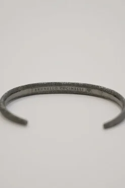 Silver-tone metallic bangle