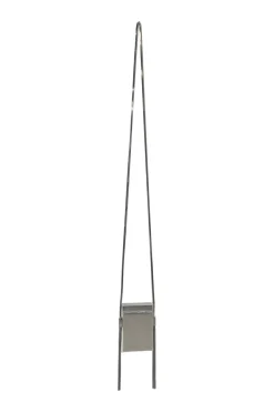 Silver-tone metallic cigarette case on snake chain strap