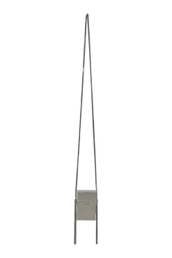 Silver-tone metallic cigarette case on snake chain strap