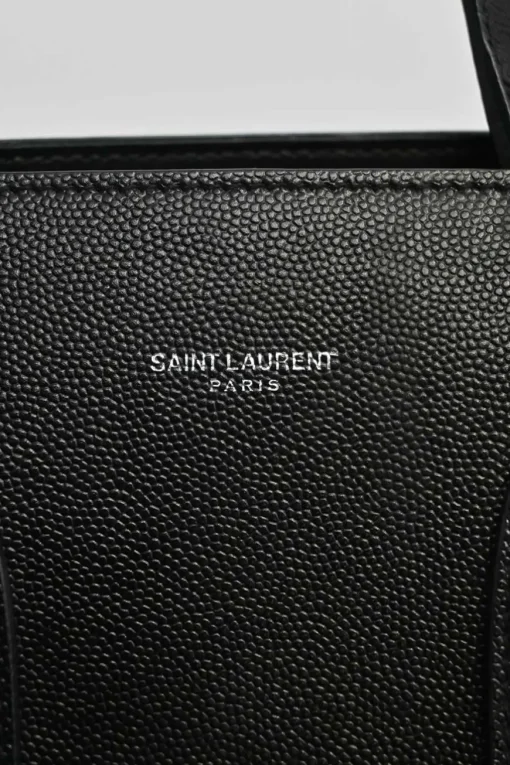 Small Black grain de poudre leather Sac de Jour tote with detachable shoulder strap