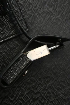 Small Black grain de poudre leather Sac de Jour tote with detachable shoulder strap