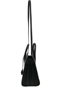 Small Black grain de poudre leather Sac de Jour tote with detachable shoulder strap