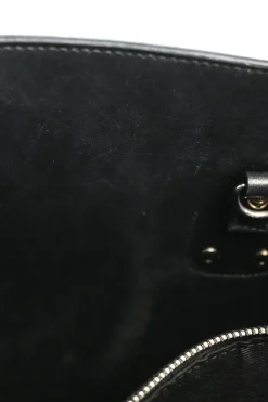 Small Black grain de poudre leather Sac de Jour tote with detachable shoulder strap