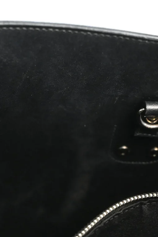 Small Black grain de poudre leather Sac de Jour tote with detachable shoulder strap