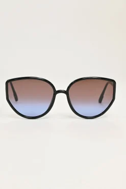 So Stellaire 4 Black Square-shaped Frame and Brown Shaded Sunglasses