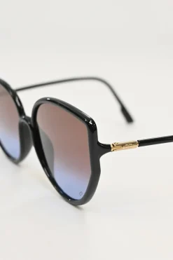 So Stellaire 4 Black Square-shaped Frame and Brown Shaded Sunglasses