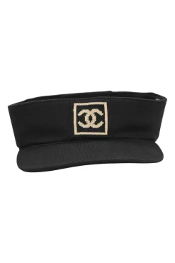 Sport black cotton interlock knit Coco Mark visor