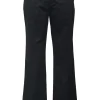 Sport black cotton-blend low-rise pintuck pleat flared trousers