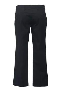 Sport black cotton-blend low-rise pintuck pleat flared trousers