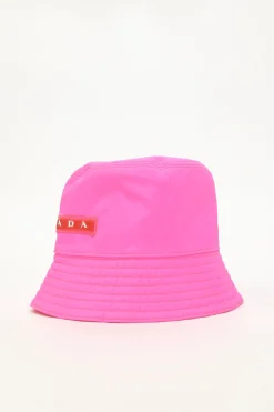 Sport fluo pink ripstop nylon bucket hat