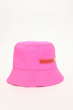Sport fluo pink ripstop nylon bucket hat
