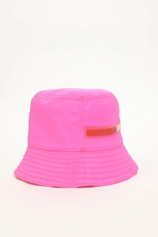 Sport fluo pink ripstop nylon bucket hat