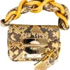 2016 Spring Runway yellow and black python square padlock bag.