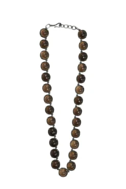 Sterling silver and stone necklace with hook closure