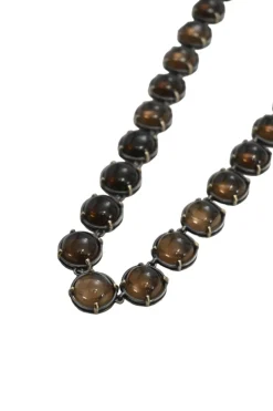 Sterling silver and stone necklace with hook closure