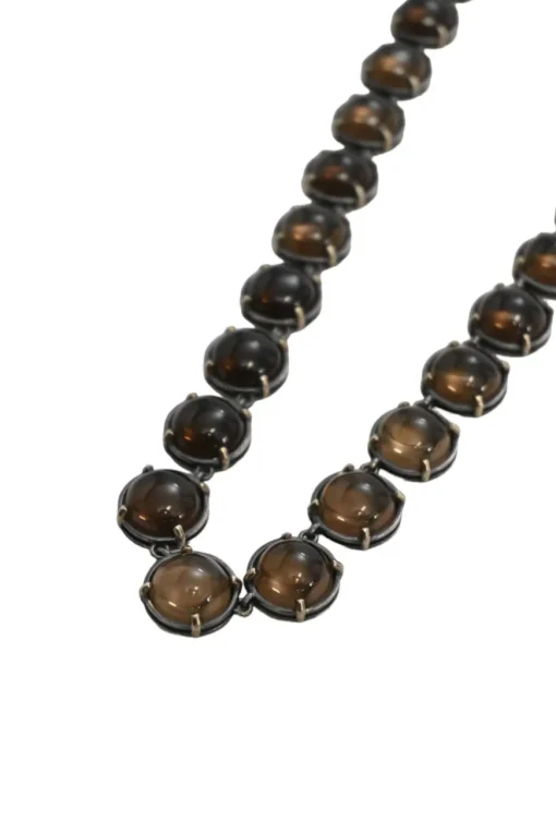 Sterling silver and stone necklace with hook closure