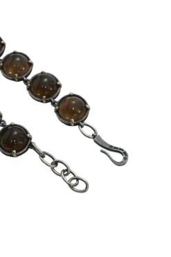 Sterling silver and stone necklace with hook closure