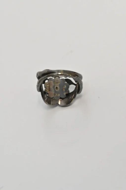 Sterling silver and turquoise flower ring