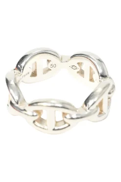 925 Sterling silver Chaine d'ancre Enchainee Small band ring