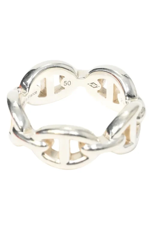 925 Sterling silver Chaine d'ancre Enchainee Small band ring