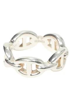 925 Sterling silver Chaine d'ancre Enchainee Small band ring