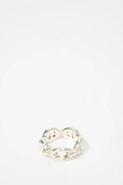925 Sterling silver Chaine d'ancre Enchainee Small band ring