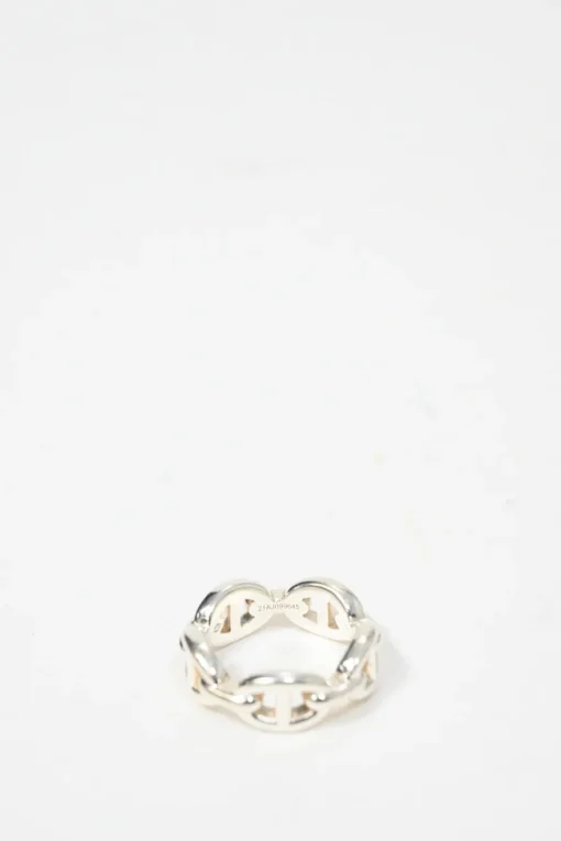 925 Sterling silver Chaine d'ancre Enchainee Small band ring