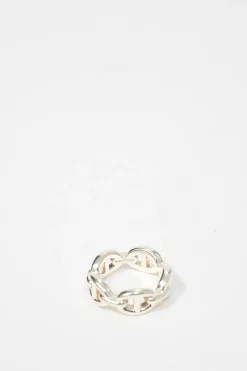 925 Sterling silver Chaine d'ancre Enchainee Small band ring