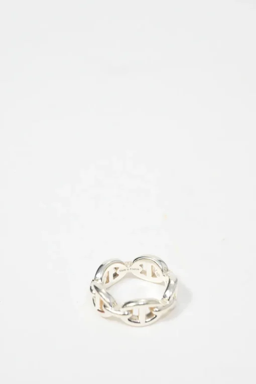 925 Sterling silver Chaine d'ancre Enchainee Small band ring