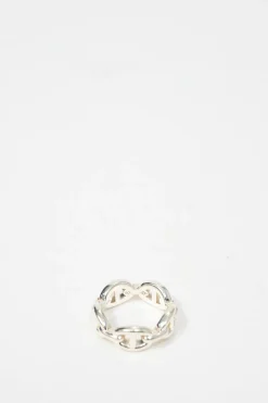 925 Sterling silver Chaine d'ancre Enchainee Small band ring