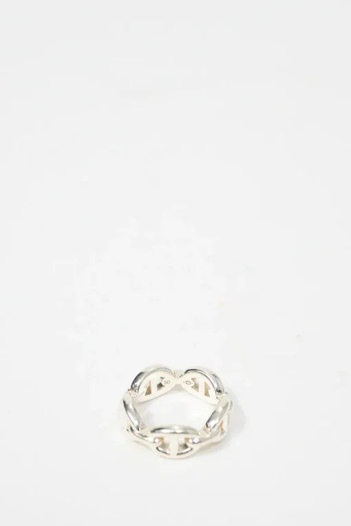 925 Sterling silver Chaine d'ancre Enchainee Small band ring
