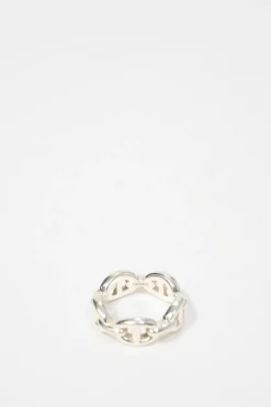 925 Sterling silver Chaine d'ancre Enchainee Small band ring