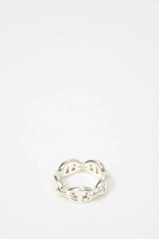925 Sterling silver Chaine d'ancre Enchainee Small band ring