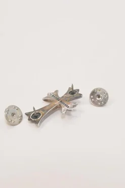 Sterling silver cross pin brooch