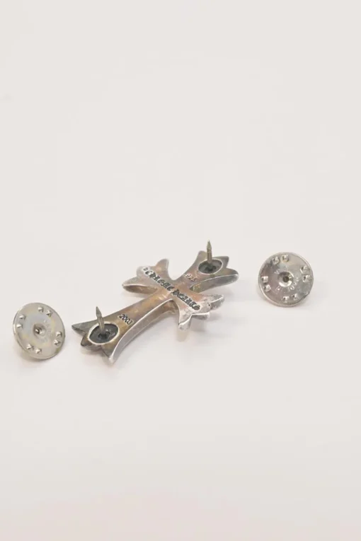 Sterling silver cross pin brooch