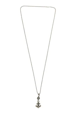 Sterling silver fleur de lis solitaire pendant on ball bead chain