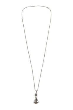 Sterling silver fleur de lis solitaire pendant on ball bead chain