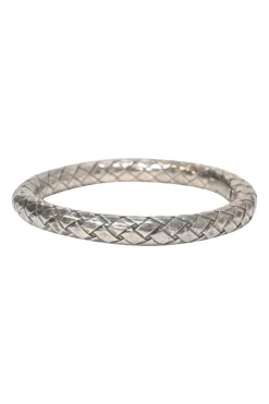 .925 sterling silver intrecciato-embossed bangle