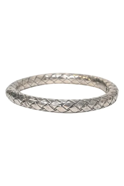 .925 sterling silver intrecciato-embossed bangle