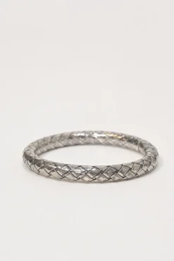 .925 sterling silver intrecciato-embossed bangle
