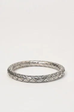 .925 sterling silver intrecciato-embossed bangle