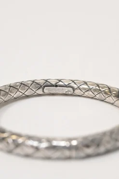.925 sterling silver intrecciato-embossed bangle