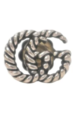 Sterling silver Marmont Double G stud earrings with butterfly backs